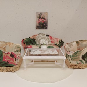 Lundby original living room set  / sofa set with tiny accessories inclusive