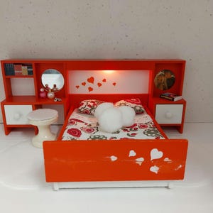 Lundby original bedroom set with lights and tiny accessories inclusive