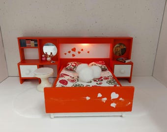 Lundby original bedroom set with lights and tiny accessories inclusive