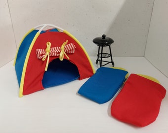 Lundby tent, sleeping bags and bbq