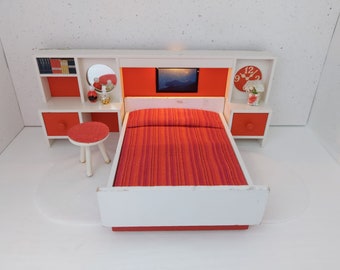 Lundby original komplett Schlafzimmer Set mit Beleuchtung.