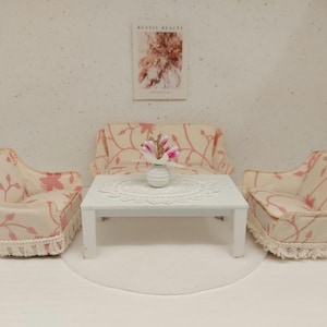 Lundby original living room set  / sofa set with tiny accessories inclusive
