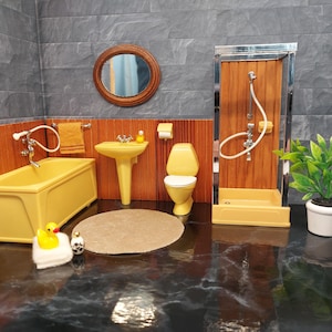 Lundby complete bathroom set with tiny accessories inclusive.
