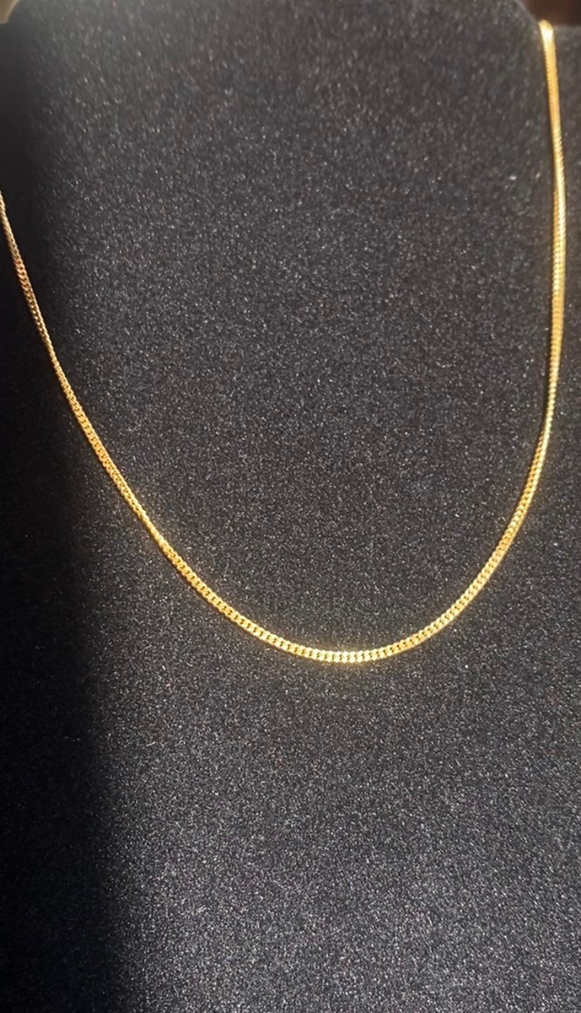 Classic 18ct Solid Gold 16 Curb Chain - Etsy