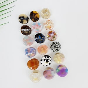 Modern Circle Mini Hair Clip Claw / Tortoise Shell Small French Pin / Hair Barrette for Woman