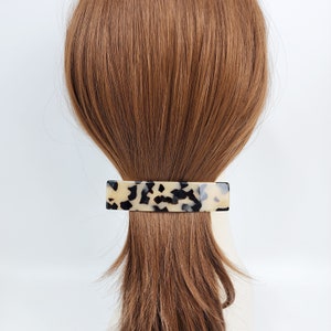 Leopard Square Hair Barrette (4.1 Inch) / Tortoise Shell French Hair Pin / Hair Accessory for Woman / Automatic Hair Clip Claw