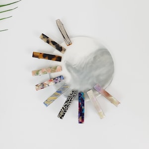 Cute Extra Mini Hair Clips (1.6 Inch) / Tortoise Shell Small French Hair Pin / Hair Accessory for Woman / Square French Barrette