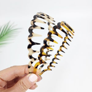 Plastic Double/Triple Row Alice Headbands - Teeth Comb Design, One Size Fits All, Classic Style