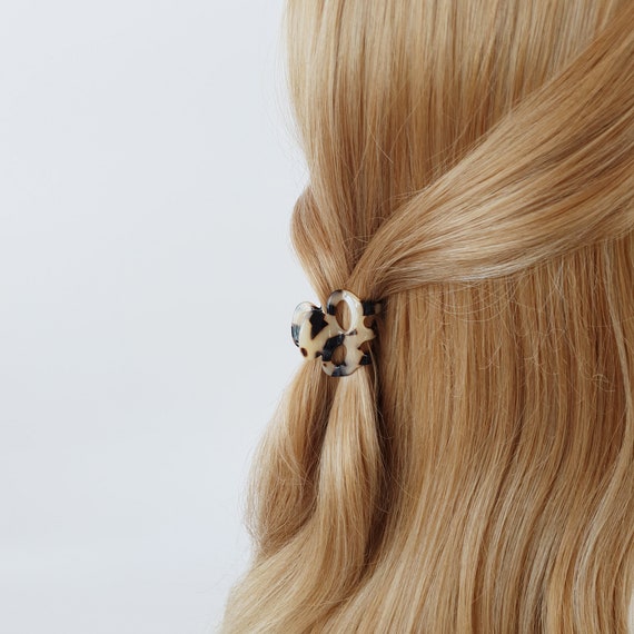 Skull Ribbon Small Hair Clips / Tortoise Shell Mini French  display picture 1