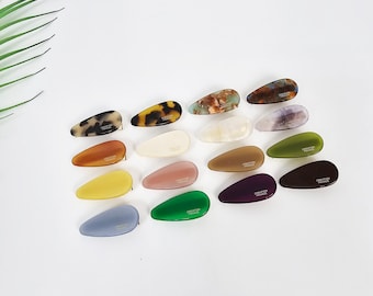 Luxurious Rounded Triangle Flat Mini Hair Clip Side Claw (1.4 Inch) / Vivid Color French Pin / Alligator Hair Clip for Woman