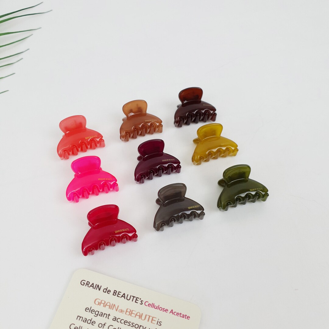 Half Moon Tiny Hair Clips 1.2 Inch / Cute Colorful Mini Claw Clip