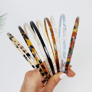 Leopard Extra Thin Headband (0.2 Inch) / Simple Line Tortoise Shell Headband / Hair Accessories for Woman