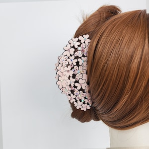 Brightening Blossom Garden Big Clip Hair Claw (4.7 Inch) / Pastel Color French Hair Pin / Hair Barrette for Woman