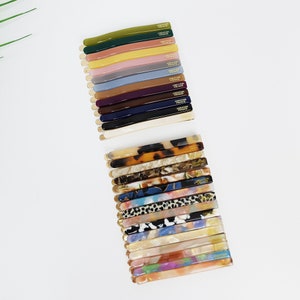 Leopard Straight Line Bobby Pin (2.4 Inch) / Simple French Hair Pin / Hair Accessory for Woman / Snap Clip for Thin Hair