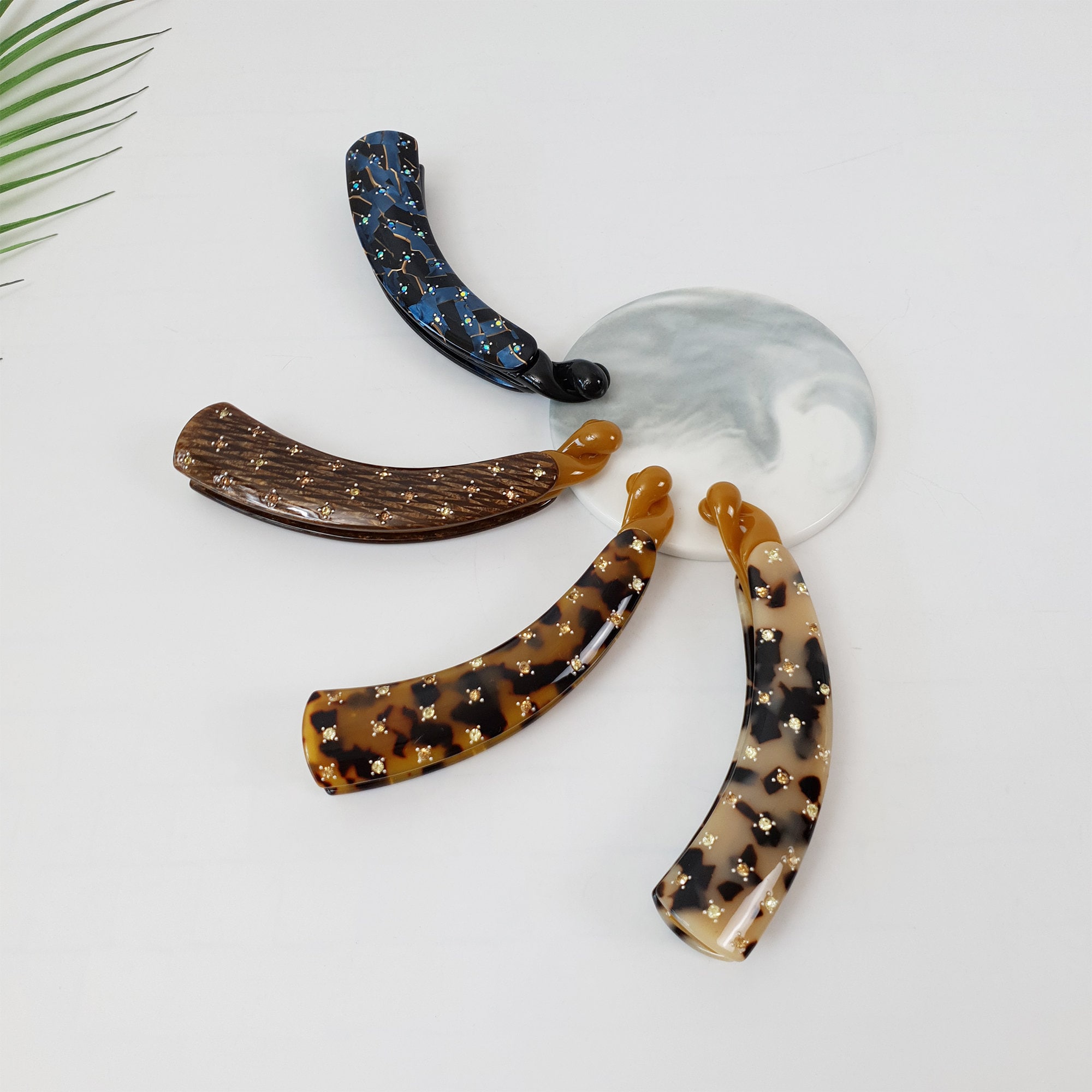 Leopard Basic Cubic Stone Big Size Banana Claw Clip / Tortoise Etsy