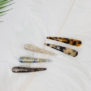 Tortoise Shell Medium Size Alligator Hair Clip (3.3 Inch) / Luxurious Cellulose Leopard French Hair Clip / Hair Accessory for Woman