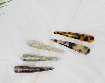 6 Französische Haarspangen – Je 7,5 Cm, Schildpatt-Design, Für Feines Bis Dickes Haar, Acetat-Material