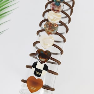 Leopard Shell Cutie Mini Heart Hair Tie / Tortoise Shell Ponytail Holder / Hair Accessory for Woman / French Hair Pin / Hair Scrunchy