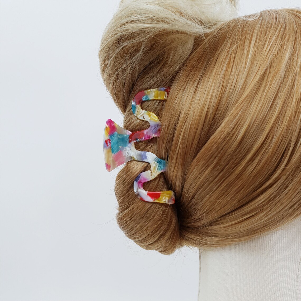 Tortoise Marble Zigzag Hair Clip / Luxurious French Hair Clip Etsy