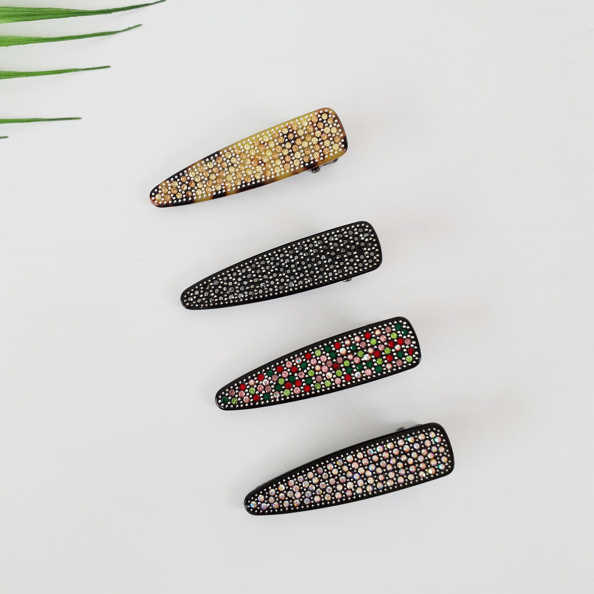 Black Cubic Triangle Hair Claw Clip / Luxurious French Hair