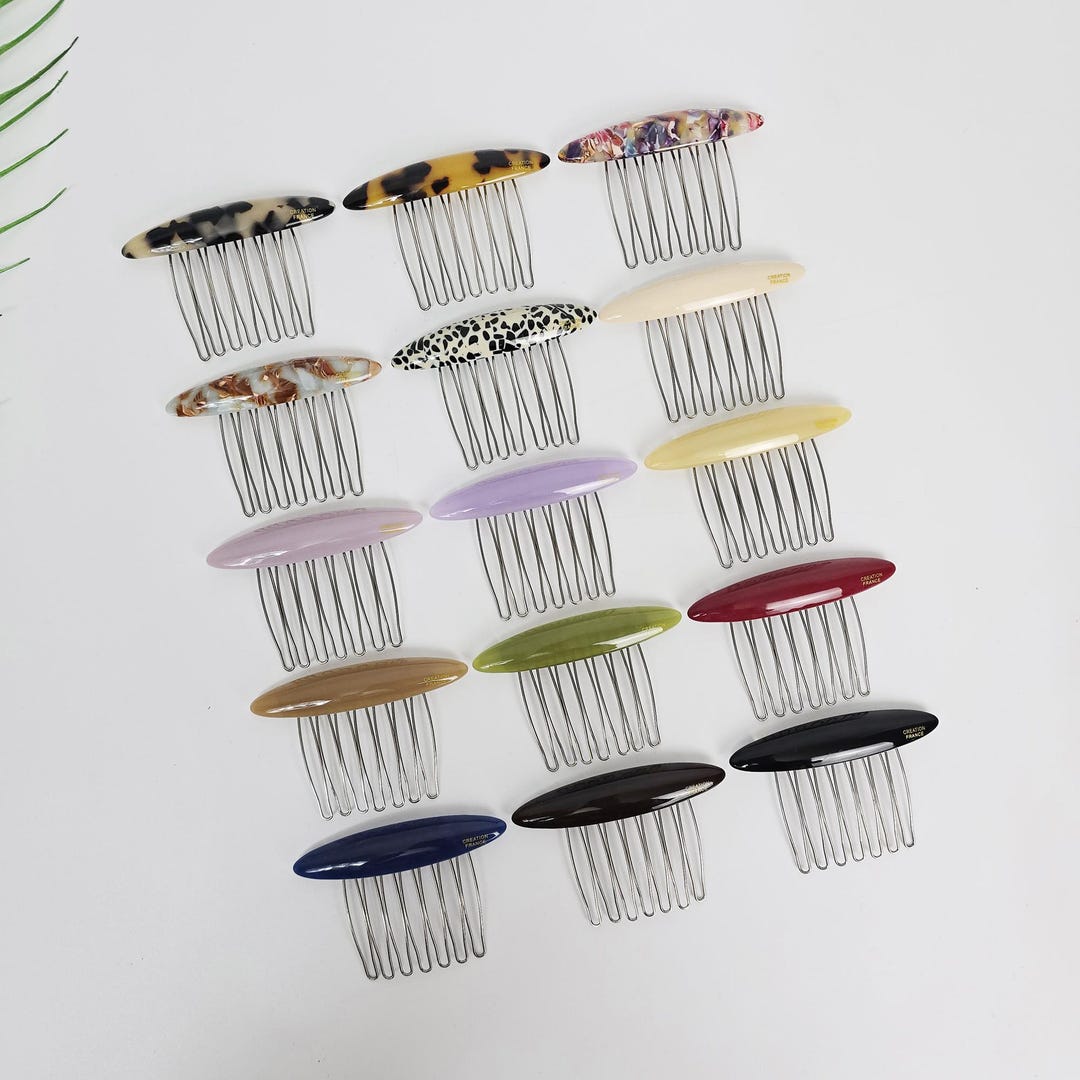 Leopard Comb Leopard Marble Bonbon Hair Comb Pin (2.8 Inch) / Simple French Hair Pin ...