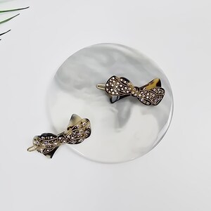 French Tortoise Bow Barrette Vintage - Etsy display picture 1