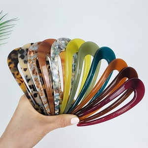 U Shape Big Size Hair Stick / Tortoise Shell French Hair Pin / Hair Fork for Thick Hair