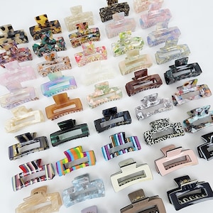 Square Mini Hair Clips / Cute Tortoise Shell French Hair Pin / Hair Barrette for Woman / Hair Clip for Thick Hair