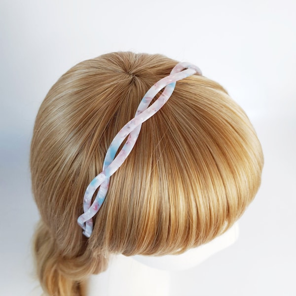 Tortoise Shell Two Line Twist Headband / Simple French Hair Pin / Hair Accessory for Woman / Thin Headband / Alice Headband