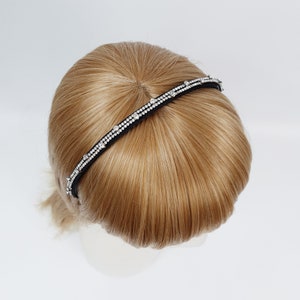 ツーラインクリスタルキュービックパレード薄型ヘッドバンド/ファッショナブルなデイリーターバンバンダナ/クリスタルヘッドバンド/アリスヘッドバンド