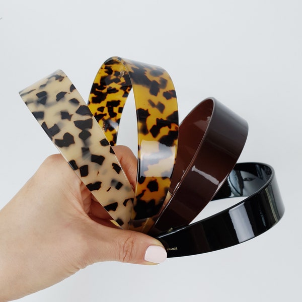 Leopard Marble Wide Headband (1.4 Inch) / Fashionable Tortoise Shell Turban Bandanna / Hair Accessory for Woman