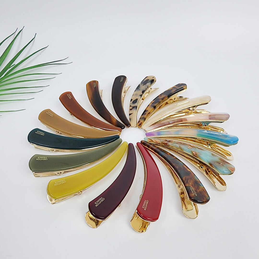Vivid Color Sharp Curved Alligator Hair Clip 3.1 Inch / Etsy