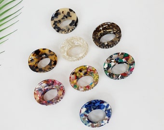 Oval Ring Mini Hair Clips / Tortoise Shell Small French Hair Pin / Hair Barrette for Woman / Mini Claw Clip for Girls