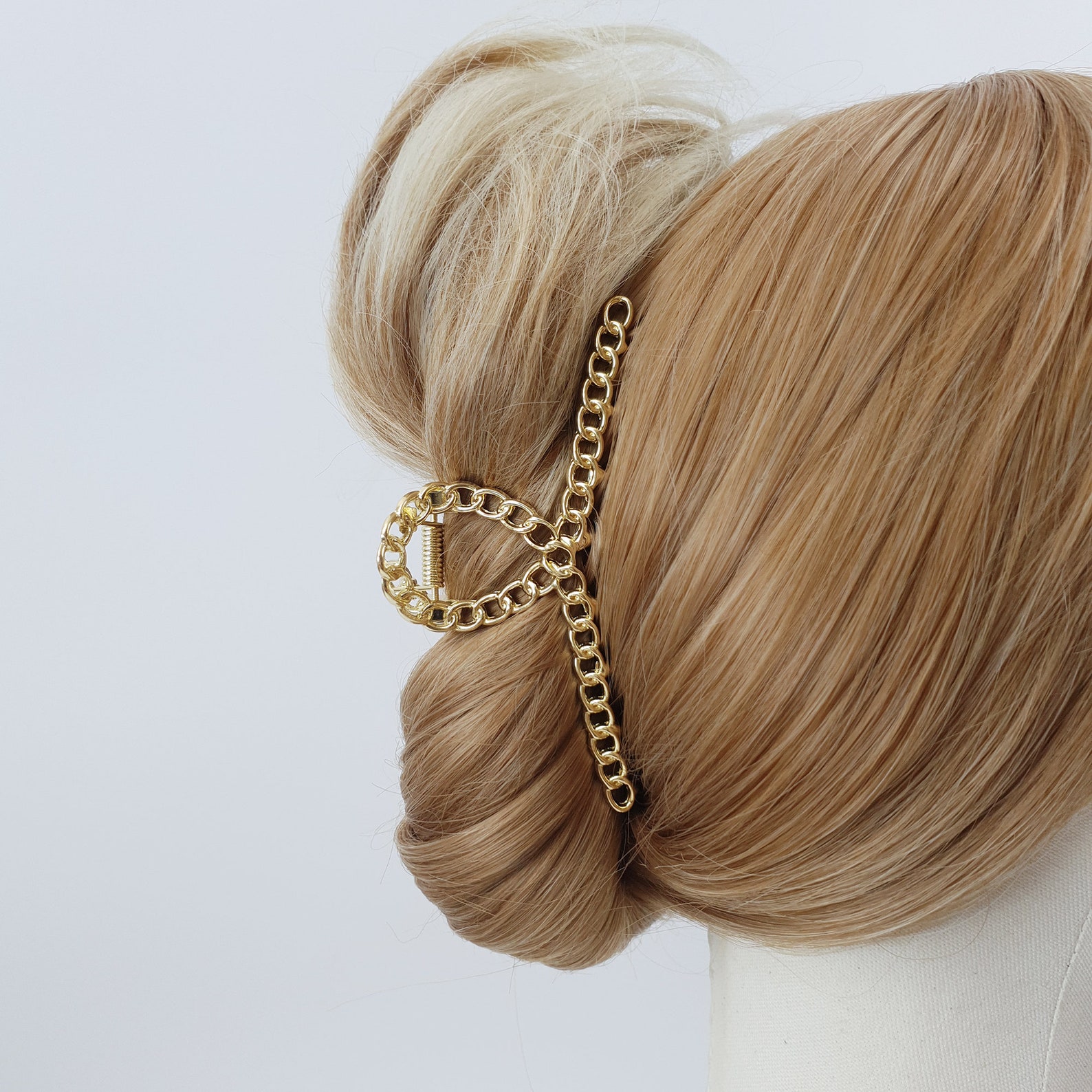 Metal Rope & Chain Twist 4.3 Inch Big Hair Clip / Simple Etsy