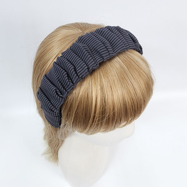 Wrinkled Fabric Wide Headband (1.6 Inch) / Fashionable Turban Bandanna / Hair Accessory for Woman