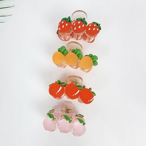 Fresh Fruit Small Hair Claw Clip (2.2 Inch) / Small Acrylic and Poly Hair Pin / Hair Accessory for Woman