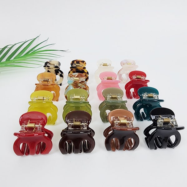 Small Octopus Hair Clip (1.2 Inch) / Tortoise Shell Mini French Hair Pin / Hair Accessory for Woman / French Barrette for Girls