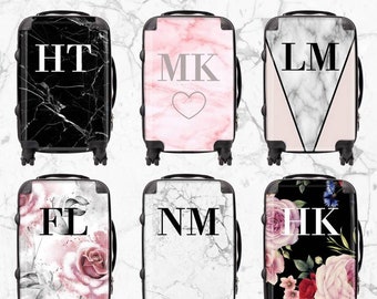 rose gold marble suitcase