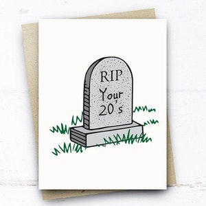 RIP 20's, Drôle carte de 30e anniversaire, carte de 30e anniversaire pour elle Lui Frère Sœur Fils Fille Amie Neveu Nièce, Happy 30th Birthday Card