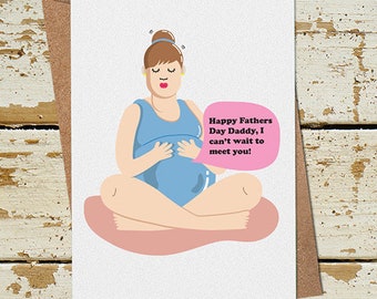 Carte de jour des pères de la bosse, carte de jour des pères pour papa pour être, carte de jour de pères de petite amie enceinte de femme, papa pour être carte