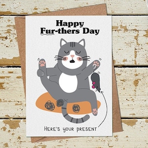 Funny Fathers Day Card from The Cat, Father’s Day Card from Son Daughter, Cat Dad Fathers Day Card, Dad of Cats, Pussycat Card, Cat Lover