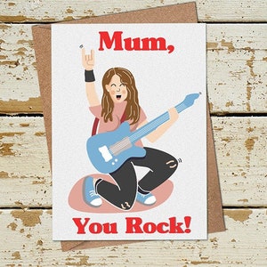 Mama Geburtstagskarte, Muttertagskarte lustig, Mama Sie Rock, lustige Geburtstagskarte Mama, lustige Mama Tochter Karte, Rock und Roll Karte Mam Mama Mama