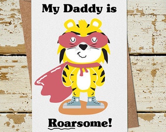 My Daddy is Roarsome Card, Cute Fathers Day Card, Daddy Birthday Card from Baby, Cute Birthday Card Dad, New Dad Card, Daddy Birthday Card