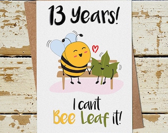 Hochzeitstag Karte Zum 13. Jahrestag – „Thirteen Years Down Forever To Go“ Für Ehepartner
