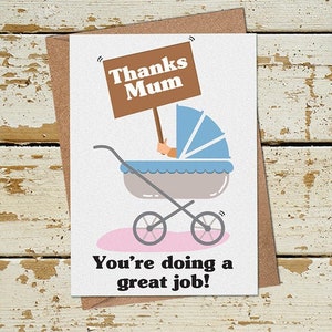 Je doet geweldig werk mama, eerste moederdagkaart, mama bedankkaart, moederkaart van baby, nieuwe moederkaart, nieuwe moederkaart