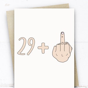 Cartão engraçado de 30º aniversário, cartão 29 +1, cartão de 30º aniversário para ela, ele, irmão, irmã, filho, filha, amigo, sobrinho, sobrinha, cartão rude