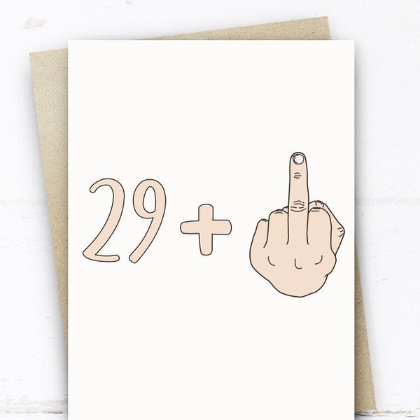 Funny 30th Birthday Card, 29 +1 Card, 30th Birthday Card for Her him Brother Sister Son Daughter Friend Nephew Niece, Rude Card