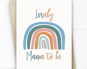 Rainbow Mum to be Card, Pregnancy Card, Baby Shower Card, Lovely Mama to be Card, Expecting Baby Card, Pregnant Mum Card, Expectant Mum Card