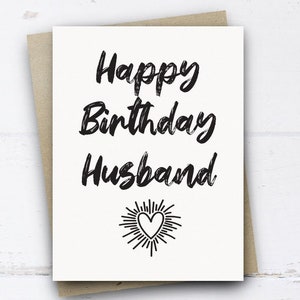 Cartão de feliz aniversário para marido, cartão de aniversário para marido, cartão de primeiro aniversário como marido