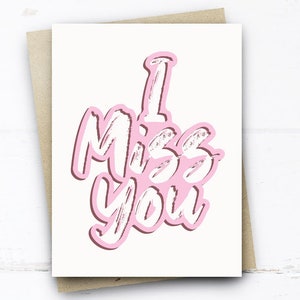 I Miss You Card, Card for Him Her Boyfriend Girlfriend Mum Dad grand-mère grand-père grands-parents, Cute Miss You Card
